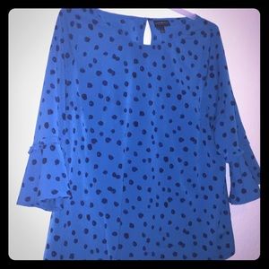 Blue polka dot top LB sz 16